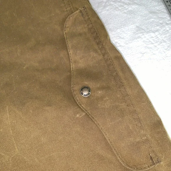 vtg Filson Tin Cloth Upland Game Field Jacket USA Made Size Medium Rear Pocket - Picture 12 of 13